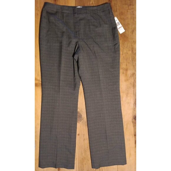 Le Suit Pants - Le Suit Dress Pants Womens 12 Gray Check Straight Leg Lined Business Office NWT